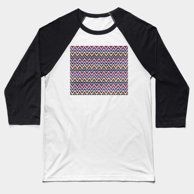 Pattern Chevrons Abstract Colors Baseball T-Shirt by k-creatif